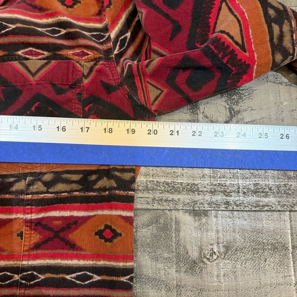 Chico’s Corduroy Shacket Size 1 Medium 90s Southwestern Aztec Ranchcore Prairie - Picture 8 of 10